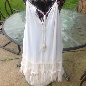 Larok white fringe dress size m